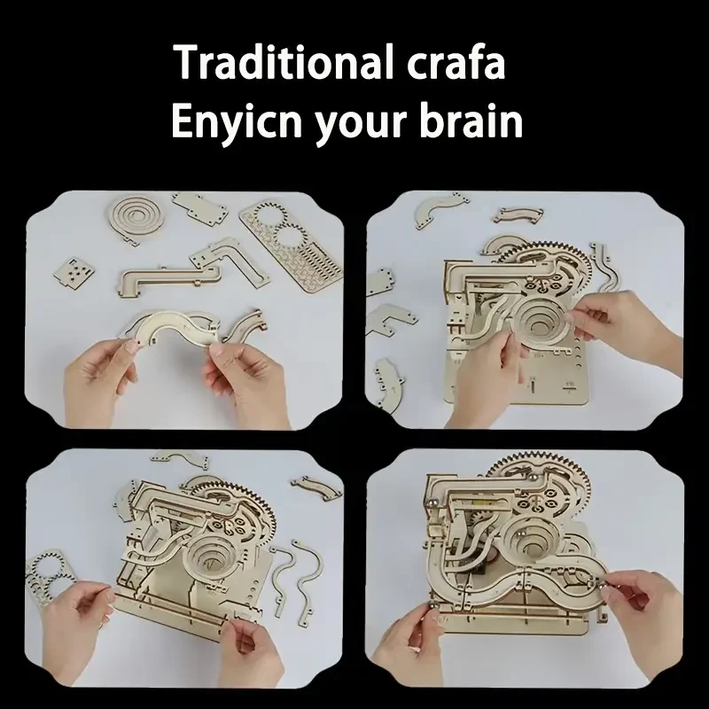 3D Wooden Puzzle Mechanical Track Toy