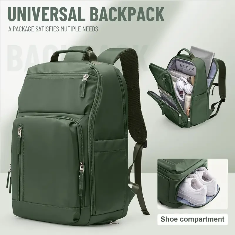 Large Capacity Travel Backpack With Shoe Compartment