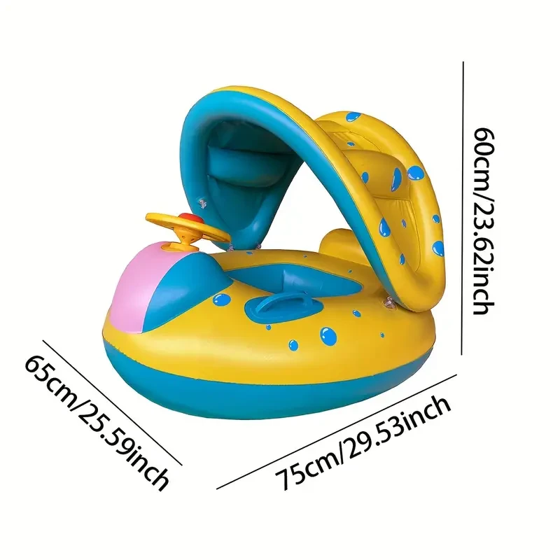 PVC Children's Swimming Ring With Sun Shade