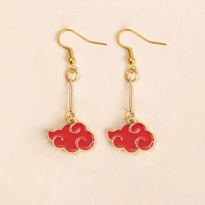 Cosplay Red Cloud Pendant Drop Earrings