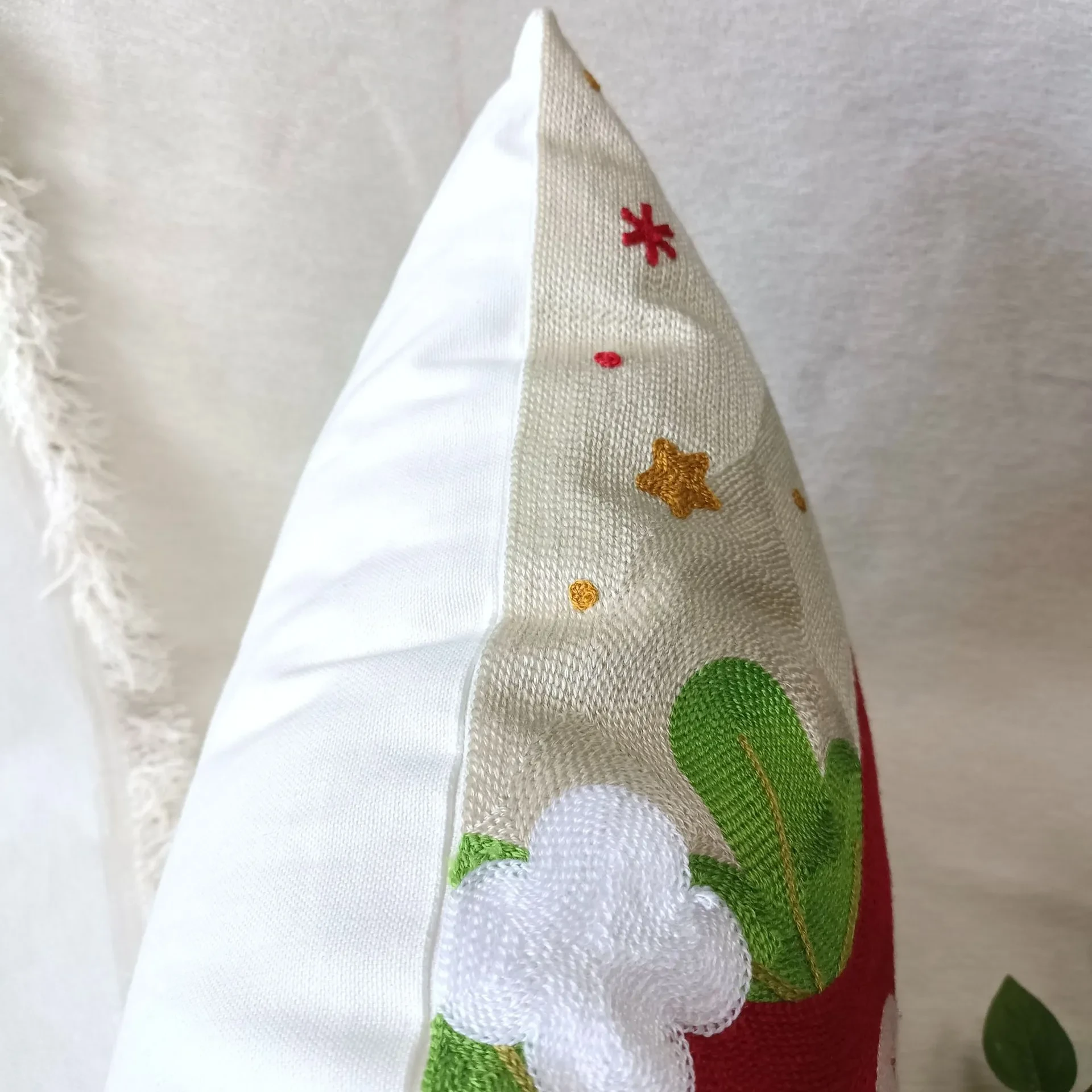 Holiday Decoration Cartoon Embroidery Pillow Cover