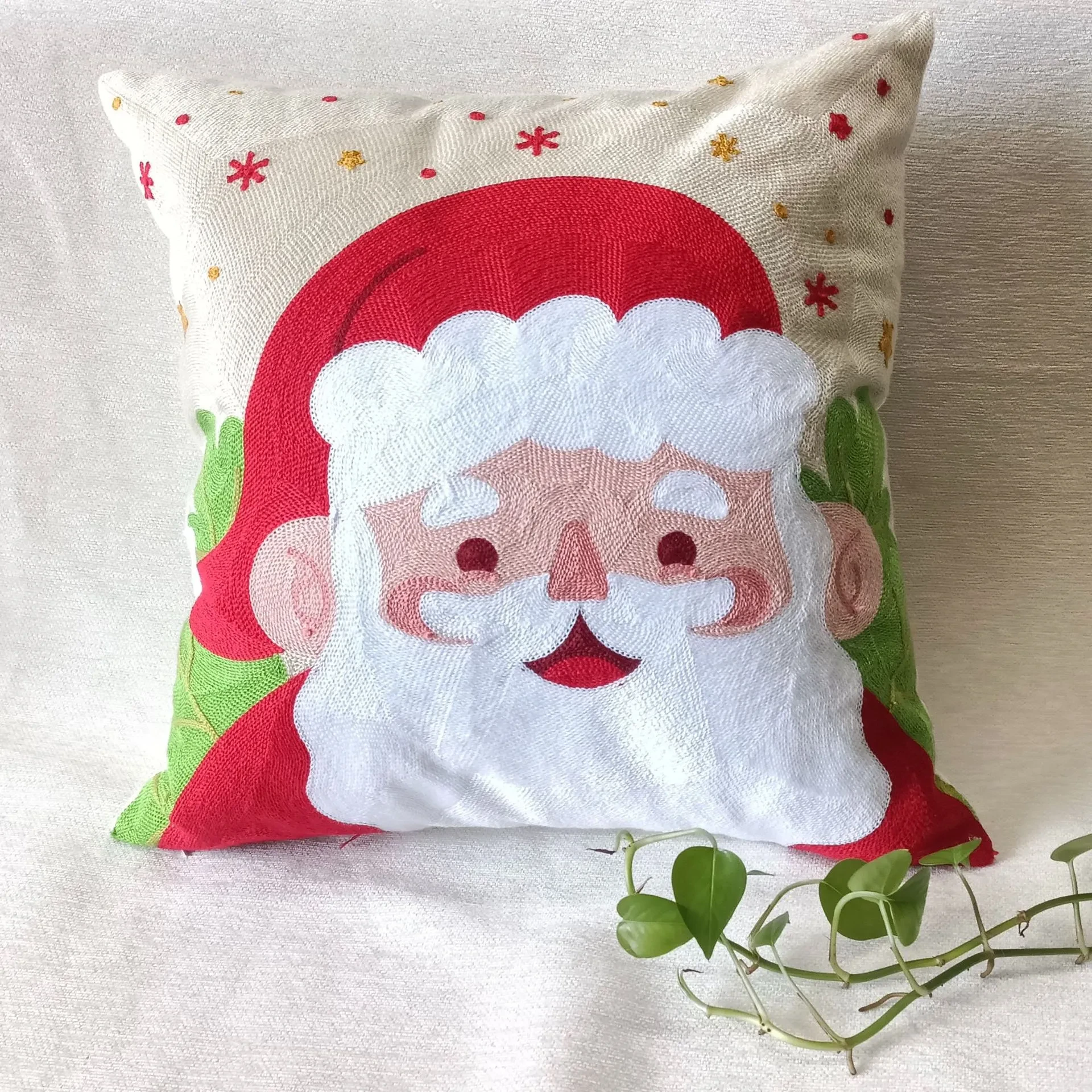 Holiday Decoration Cartoon Embroidery Pillow Cover