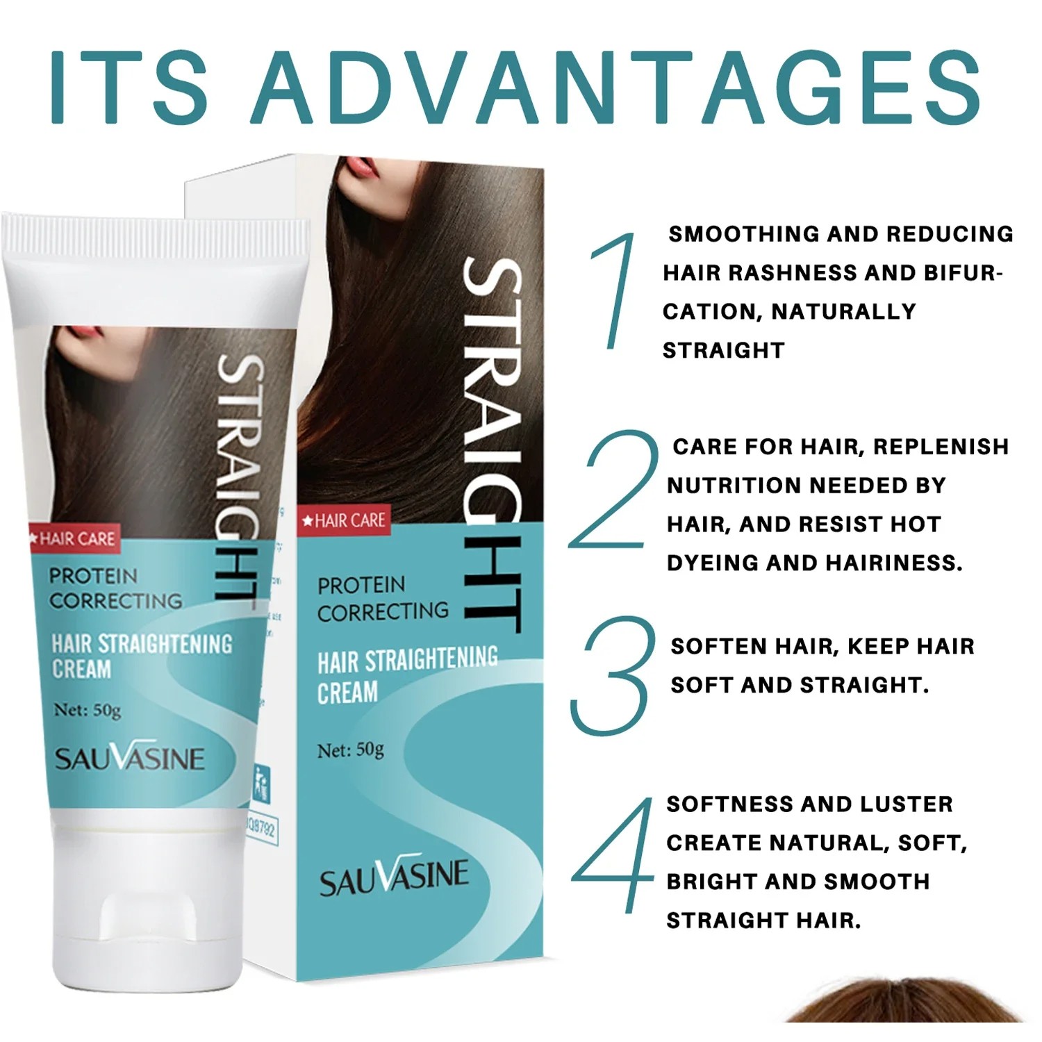 Keratin Hair Straightening Cream Professional Smoothing Treatment for Permanent Hair Straightening