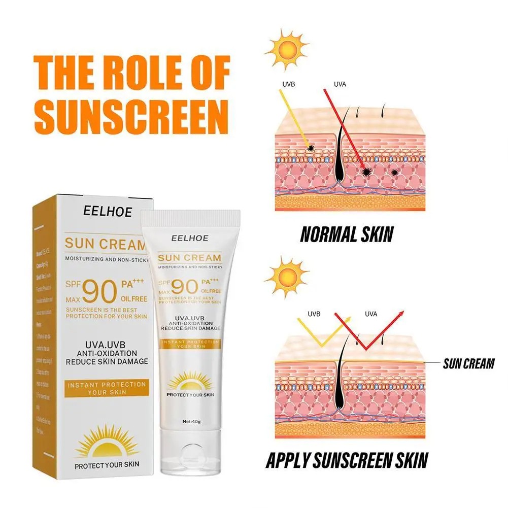 SPF 90 Facial and Body Sunscreen Serum Sunblock Skin Protective Cream with Moisturizing