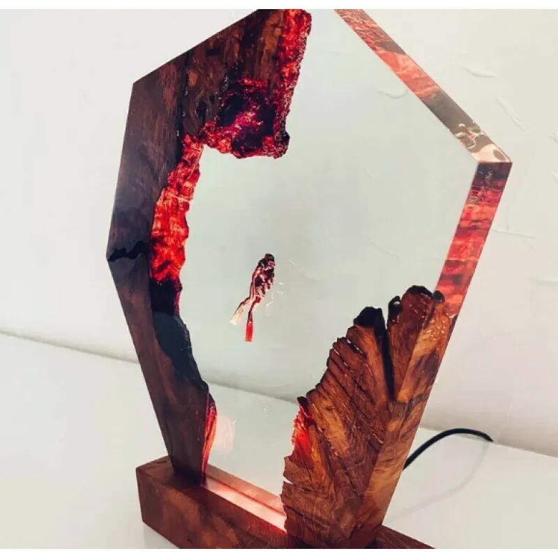 Ornaments Luminous Diver And Humpback Whale Night Light Home Decoration