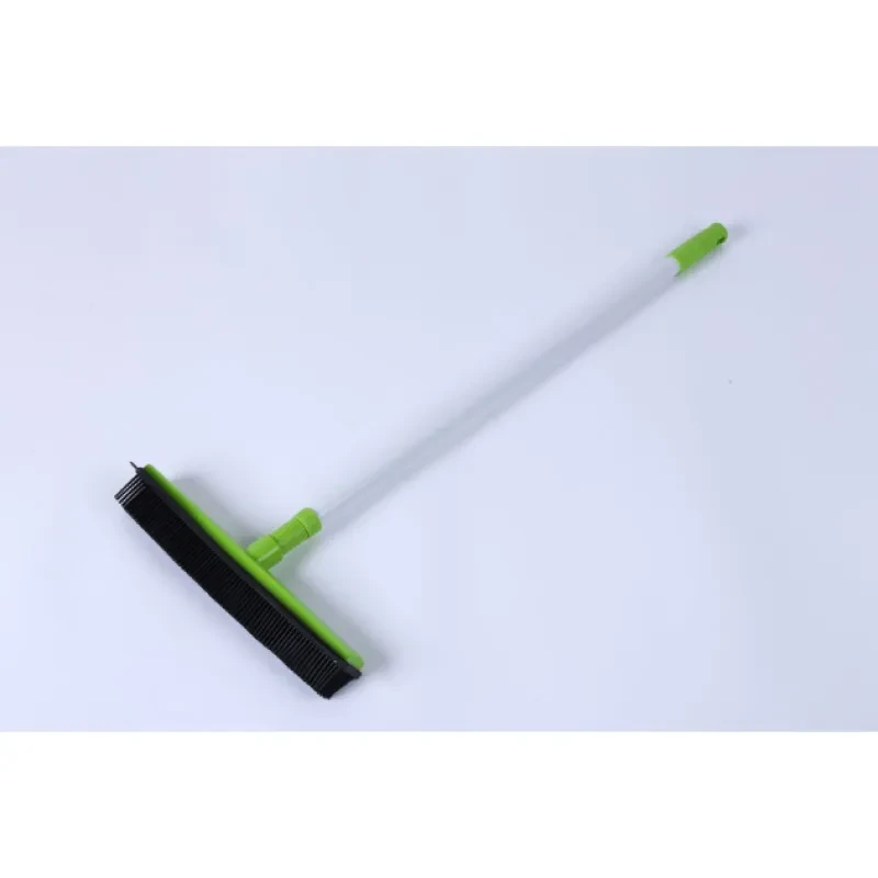 New Extra Long Handle Rubber Bristles Sweeper Squeegee for Pet Cat Dog Hair Fur Broom