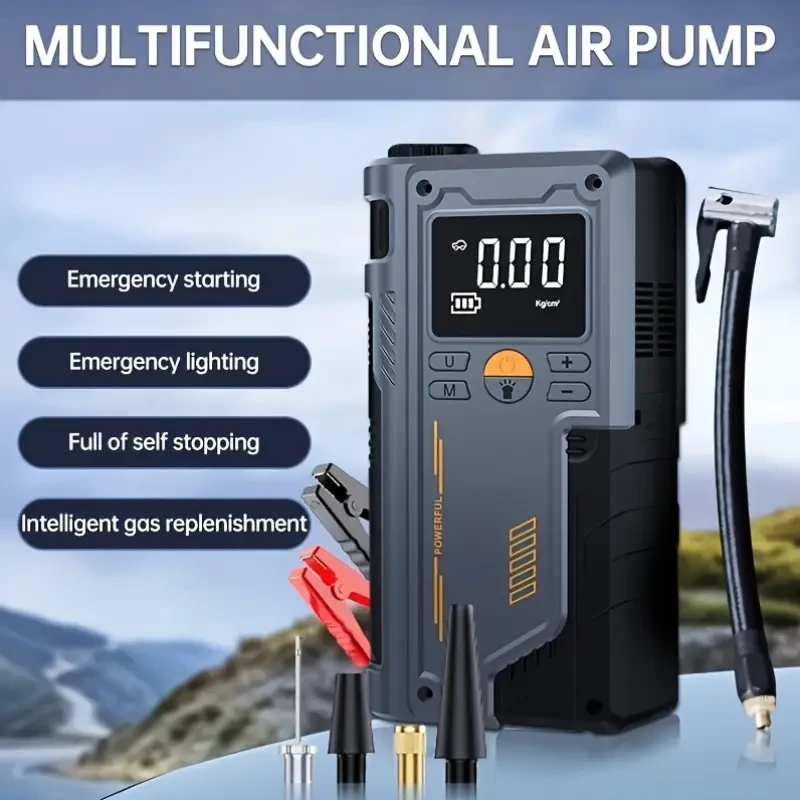 JKUOO Portable Car Tire Inflator with Emergency Start