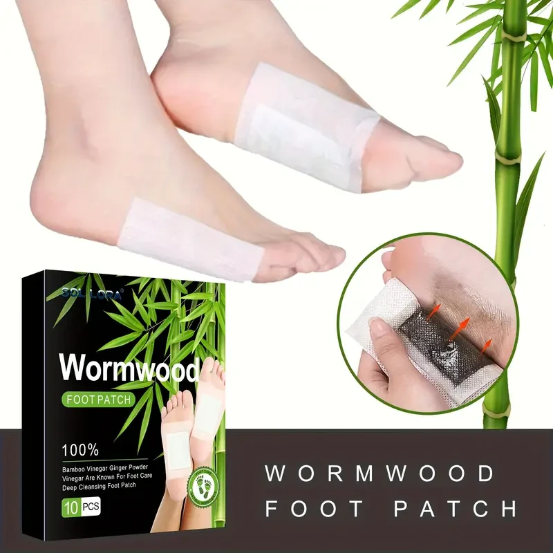 100pcs Wormwood Foot Patches with Bamboo Vinegar & Ginger Powder