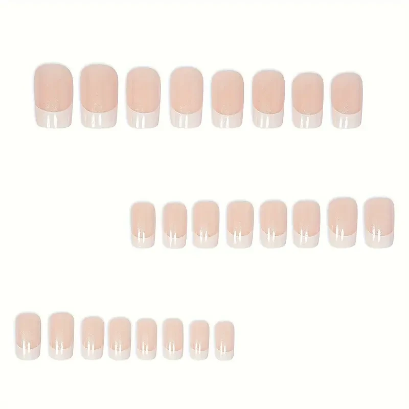 24pcs Glossy Medium Square Fake Nails