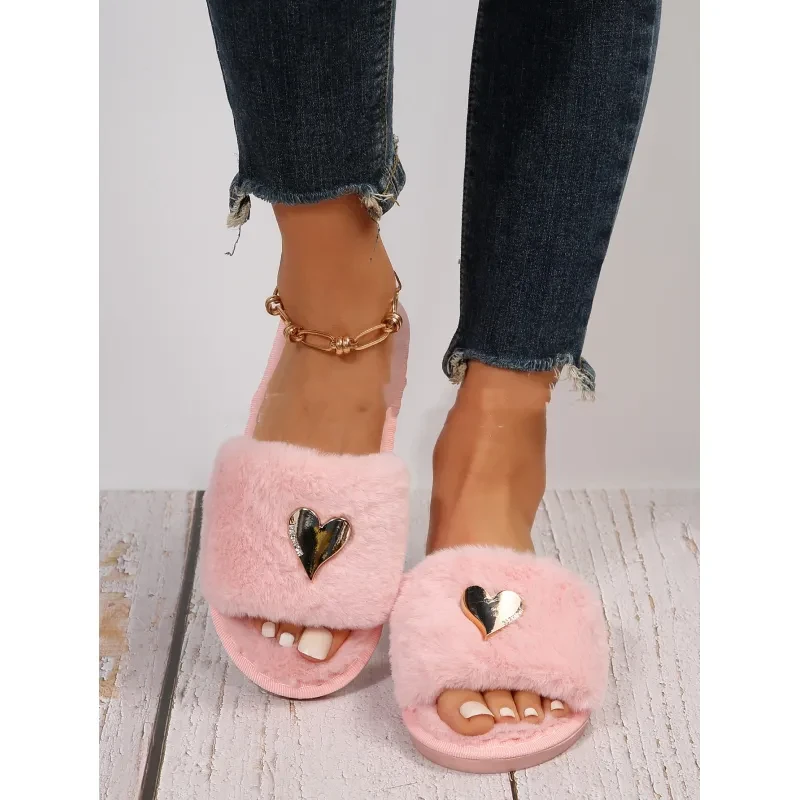 Fluffy Slipper Home Fur Furry Slippers Women