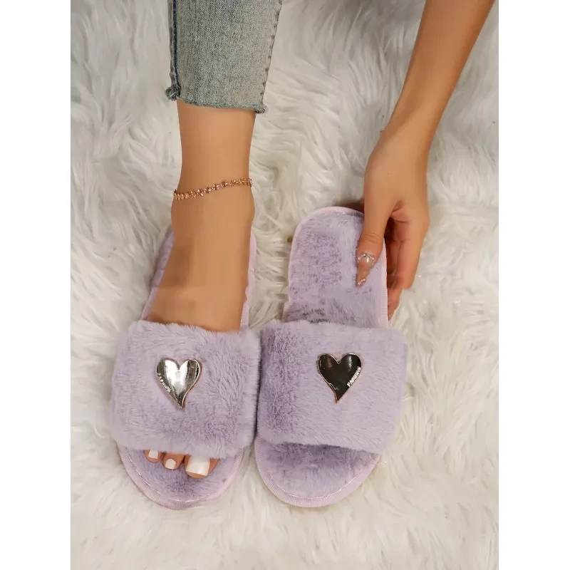 Fluffy Slipper Home Fur Furry Slippers Women