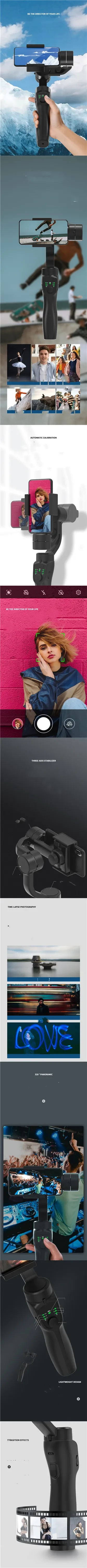 Three Axis Hand Held Anti Shake Stabilizer Vlog Smart Phone With Camera Pan Tilt