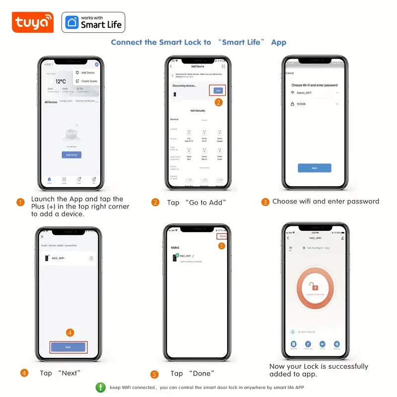 Tuya Smart Wi-Fi Electronic Security Deadbolt Lock