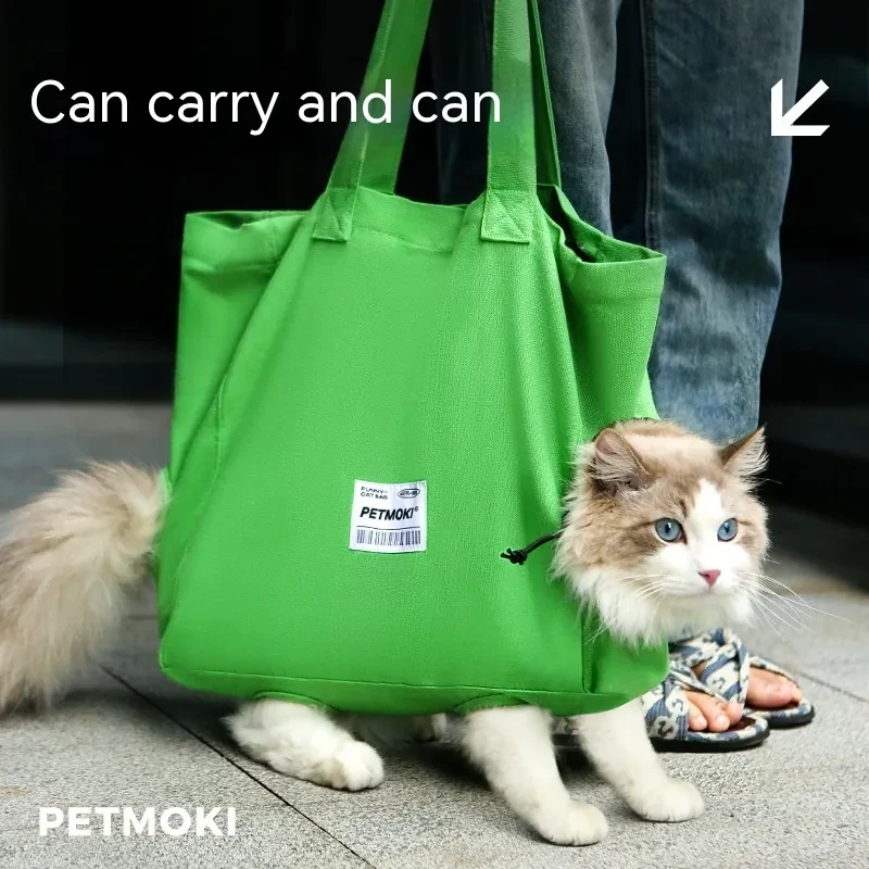 Large Capacity Pet Cat Bag Multifunctional Breathable Dog Canvas Carrier Bag Escape-proof Pet