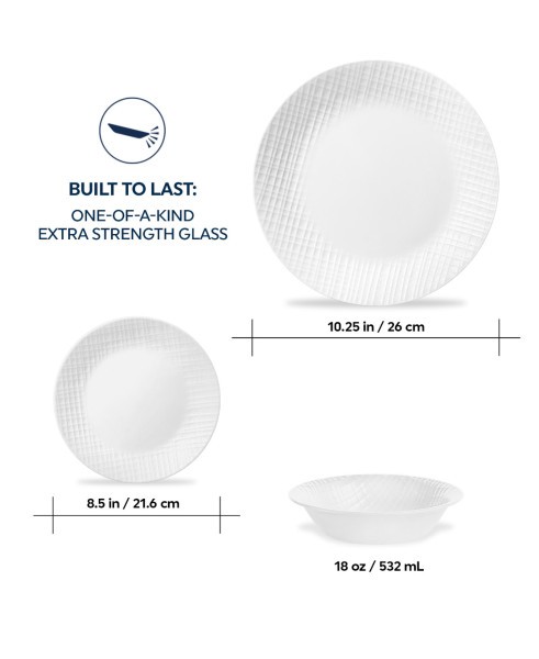 Linen Weave 12pc Dinnerware Set - Corelle