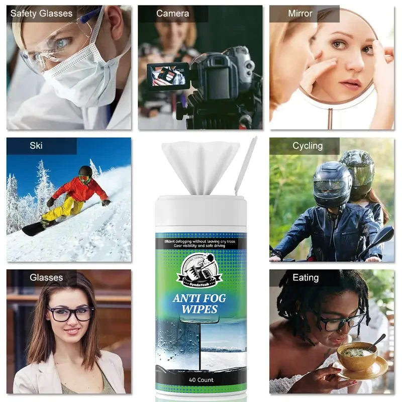 Car Anti-Fog Wipes - Clear View for Windshield, Mirrors & Glasses