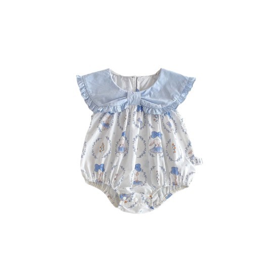 Sweet Bow Collar Onesie Romper One Year Old Celebration Dress