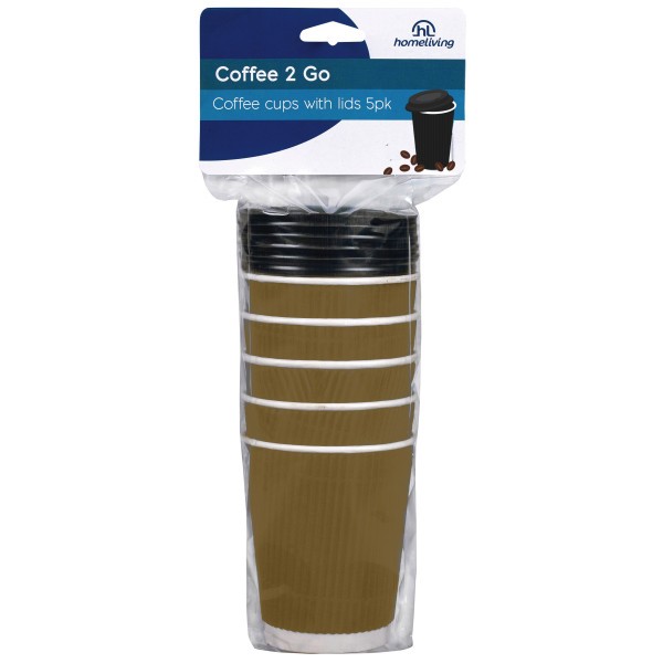 Disposable Coffee Cups Pack 5  - Homeliving