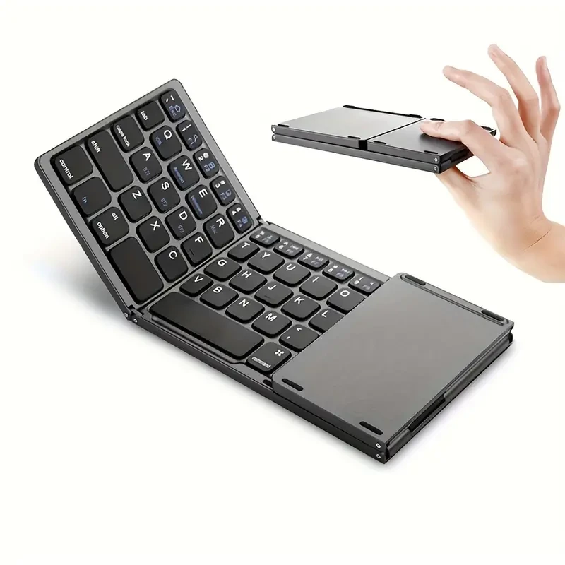 B033 Wireless Three Fold Keyboard For Computer Office Mute Ultra-thin Portable Keyboard