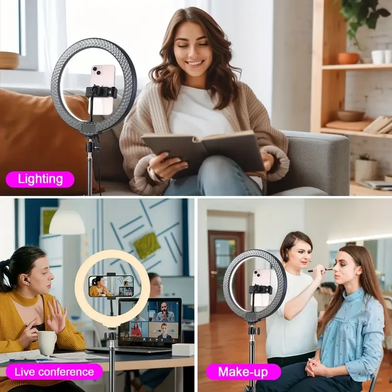 ZOMEI 12" RGB Ring Light Kit with 43.3" Tripod & 15.3" Extension Rod