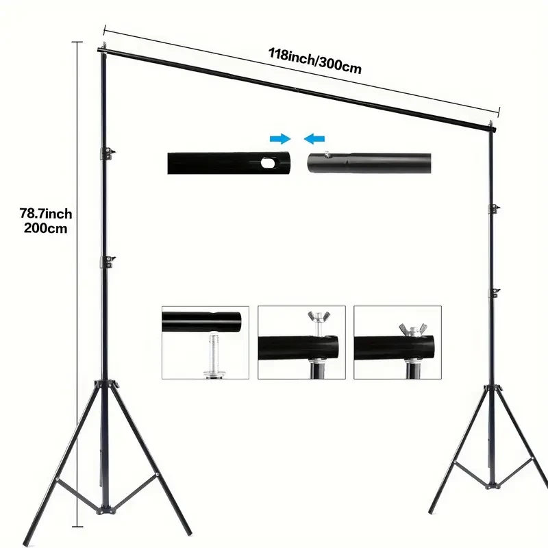 1pc UEGOGO 2x3M Adjustable Photography Background Support Stand Kit