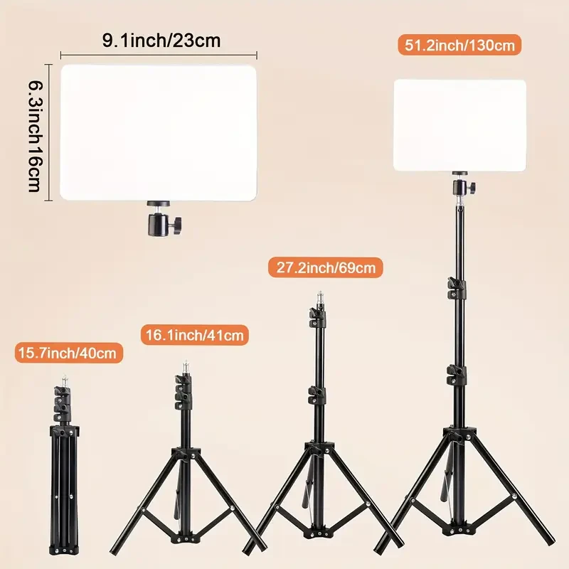 LAQIUIUE 10 Inch LED Flat Panel Light with 43 Inch Tripod