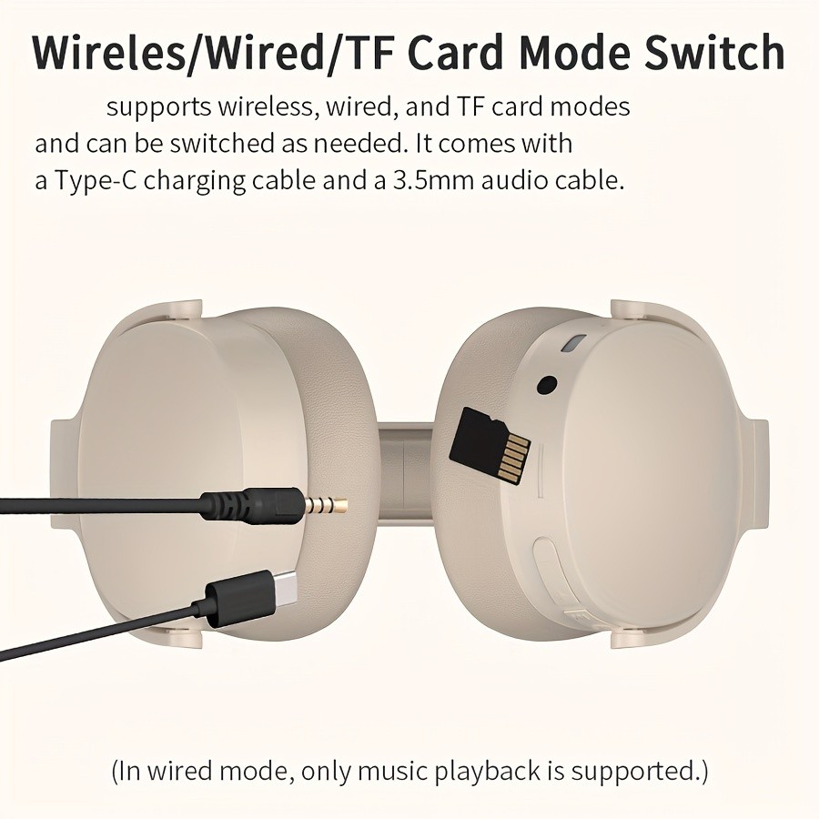 New Wireless Headset Headphone Stereo Noise Cancelling, Long Battery Life, E-sports Gaming Headset, Foldable Headphones Perfect Gift for Friends