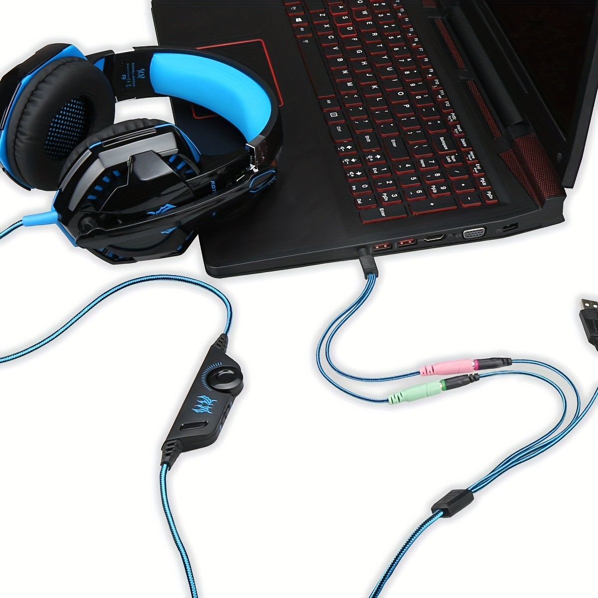 G2000 Gaming Headset Immersive Audio, Noise Cancelling Mic, LED Lights, Soft Memory Earmuffs