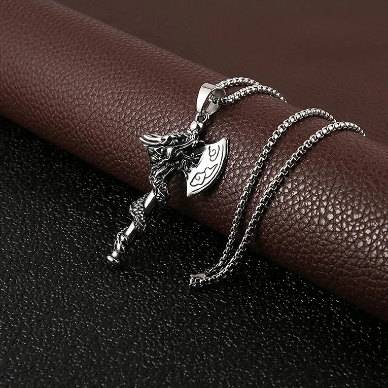 Faucet Axe Geometric Ruyi Cross Crowe Necklace Titanium Steel Retro Pendant Ornaments