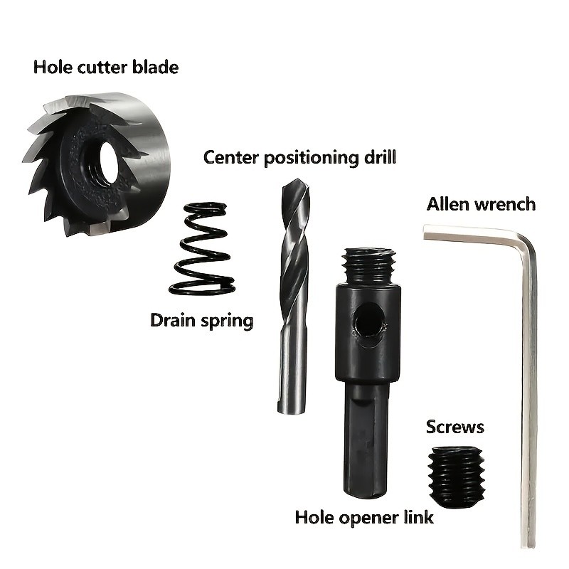 5-Piece Heavy-Duty Hole Saw Drill Bit Set - Perfect for Stainless Steel, Aluminum, Plastic & Wood