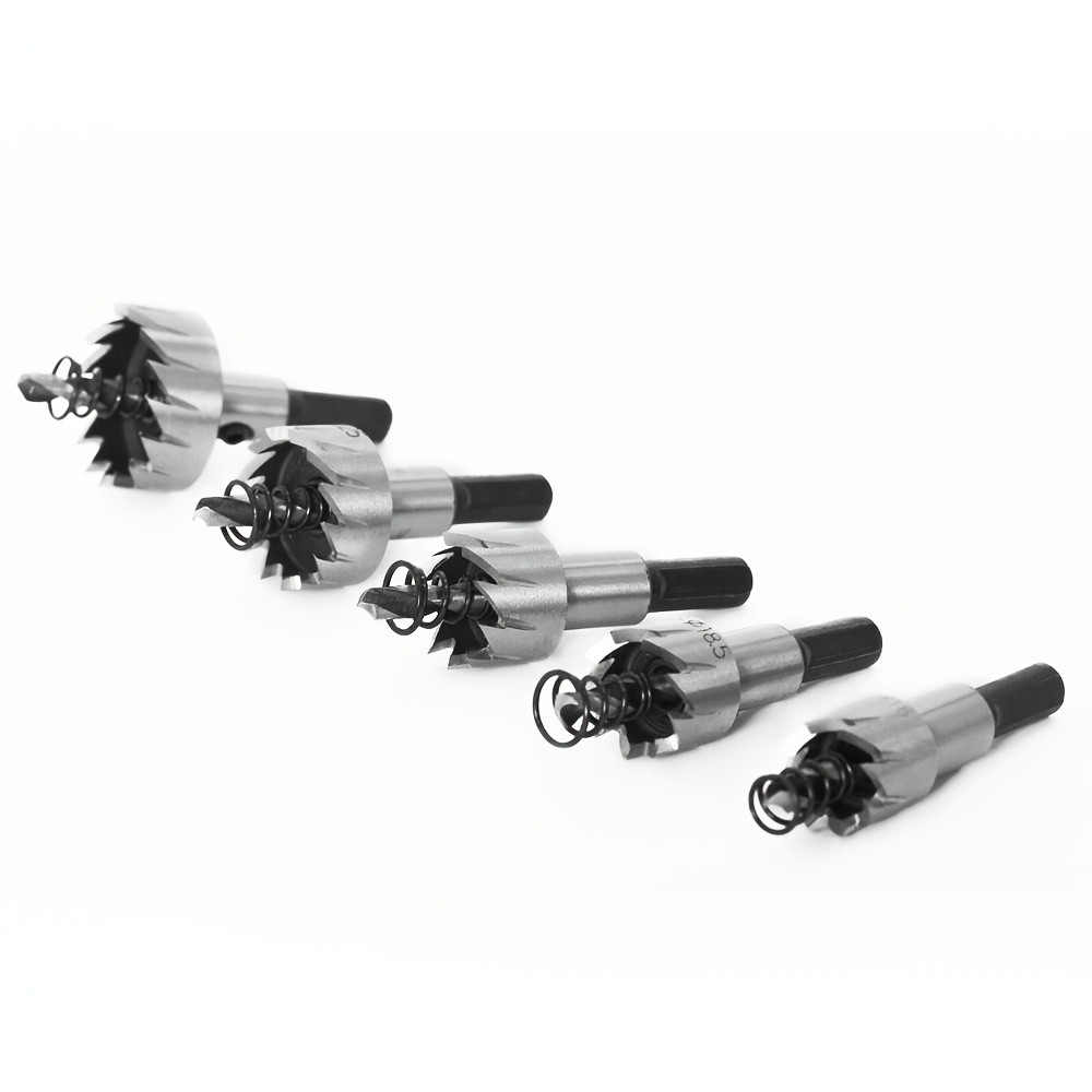 5-Piece Heavy-Duty Hole Saw Drill Bit Set - Perfect for Stainless Steel, Aluminum, Plastic & Wood