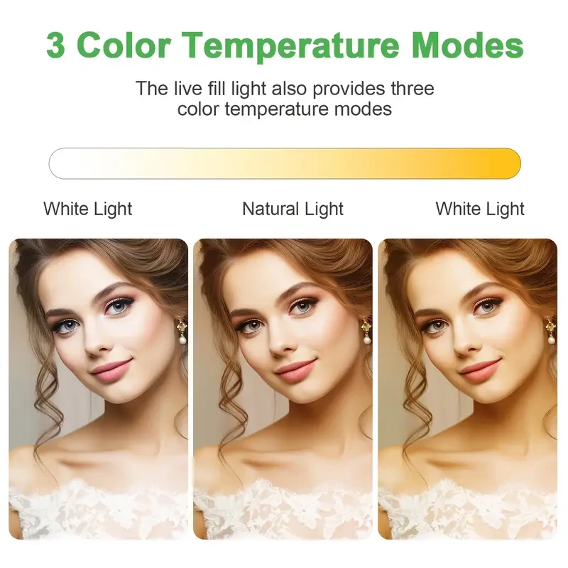 CRI 97 Dimmable LED Selfie Light with Adjustable Stand