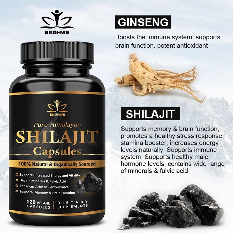 Shilajit Pure Himalayan Organic 6550MG Capsules