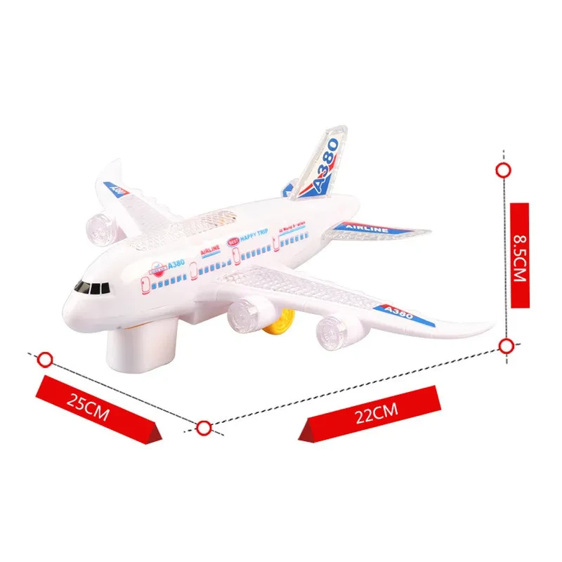 Electric Universal Airplane Toy, Lighting And Sound Effects, A380 Airliner Model, Lighting Toy, Stall