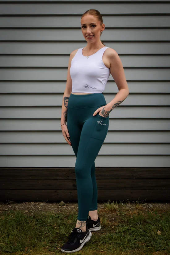 Short Girl Premium Monarch Leggings - Deep Green