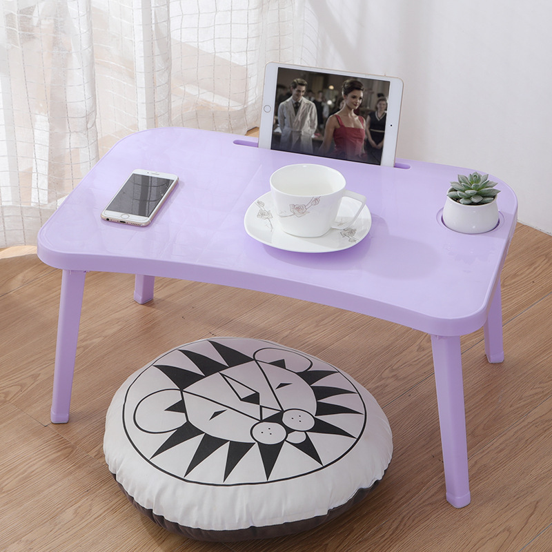 Plastic Lazy Table Portable Computer Small Table College Student Bedroom Table Board Foldable Bed Table