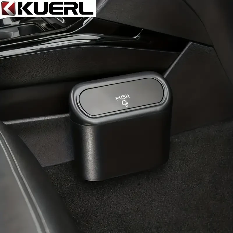 Compact Car Trash Can - Leak-Proof Mini Garbage Bin & Storage Organizer