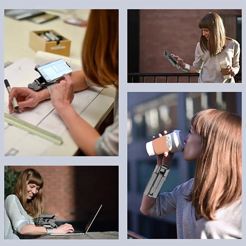 Creative arm mobile phone bracket running mountain climbing Internet celebrity live broadcast rotatable multi-function desktop lazy mobile phone bracket