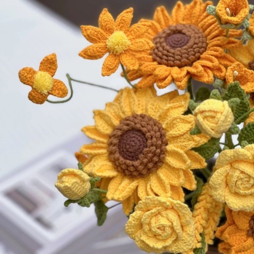 Sunflower Flower Material Package Hand-woven Diy Wool