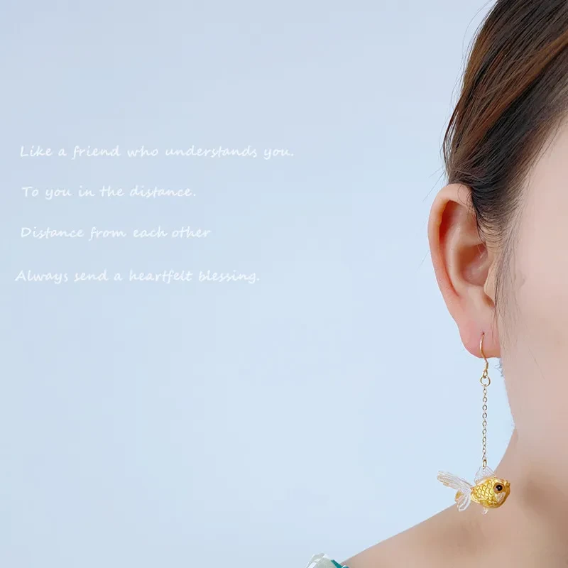 Goldfish Earrings Female Niche Japanese Earrings