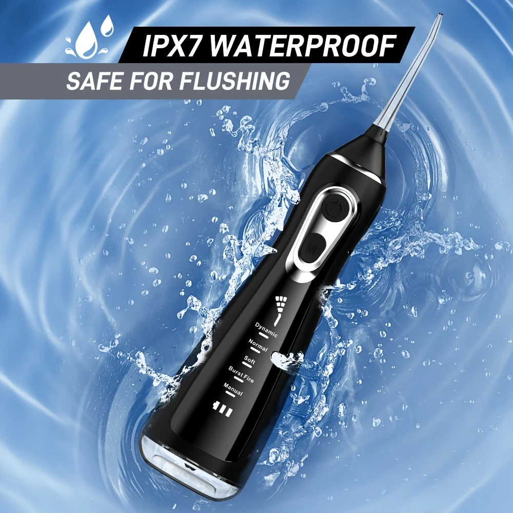 USB Rechargeable Water Flosser with 5 Different Nozzles