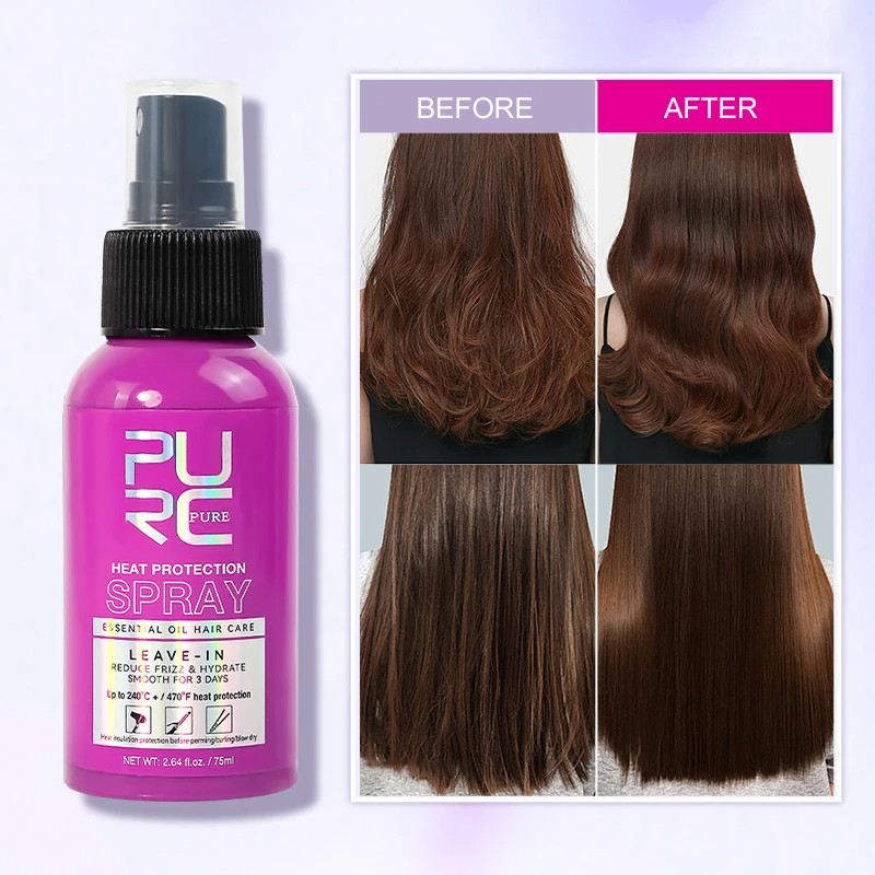 PURC Argan Oil Heat Protection Spray Smoothing, Frizz Control, Dry Hair Treatment
