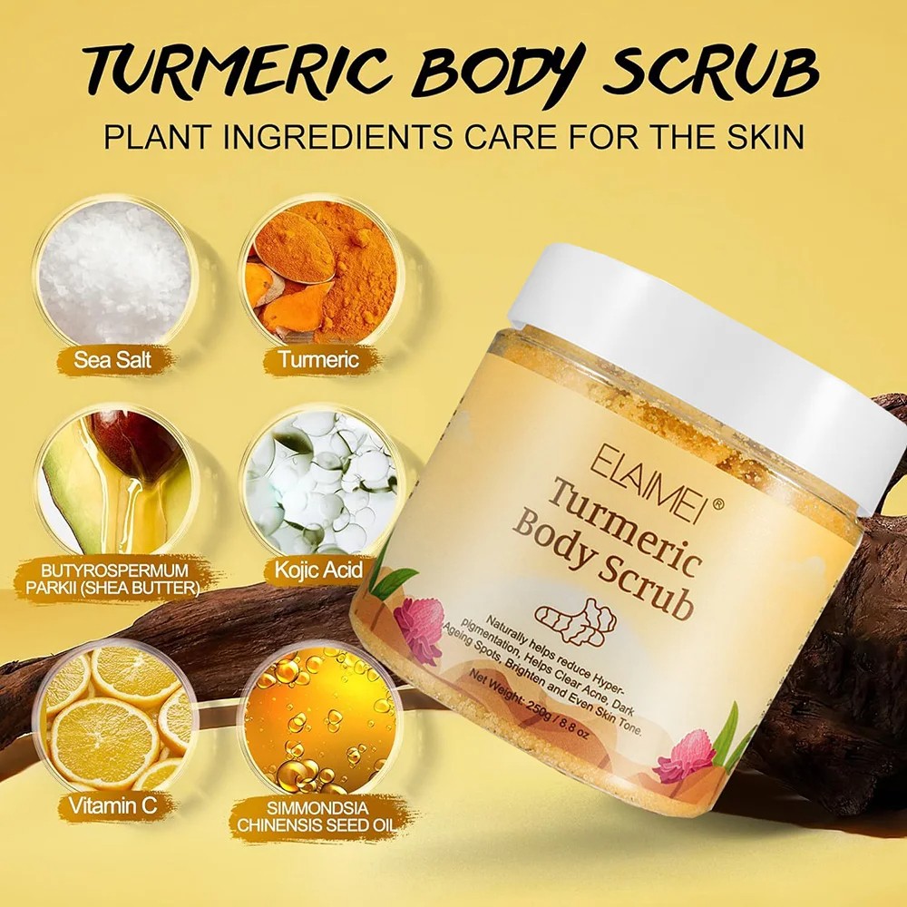 Matcha & Himalayan Salt & Turmeric Body Scrub  Whitening, Anti-Oxidation, Reduces Acne & Pimples