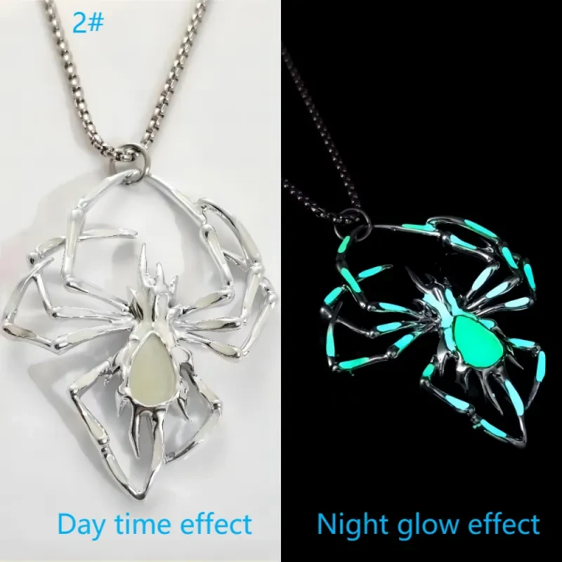 Halloween Creative Stereo Luminous Spider Glowing Necklace Jewelry