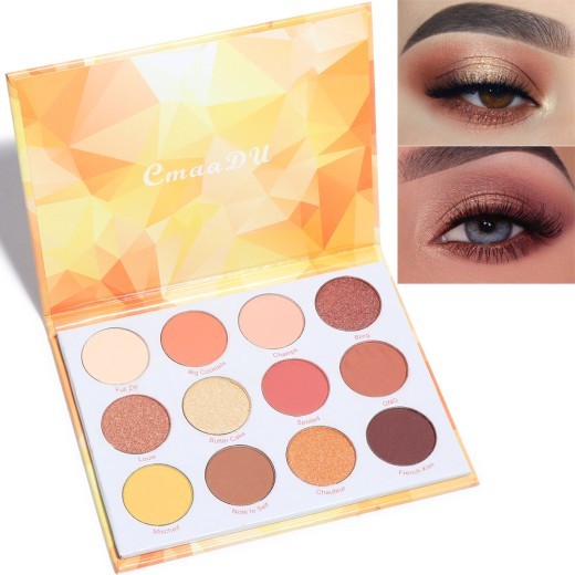 12-Color Matte And Metallic Glitter Eyeshadow Palette