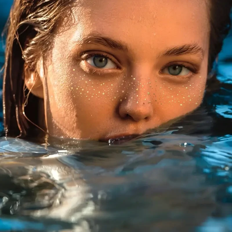 Makeup Patches - Golden - Face Glitter Makeup Speckles