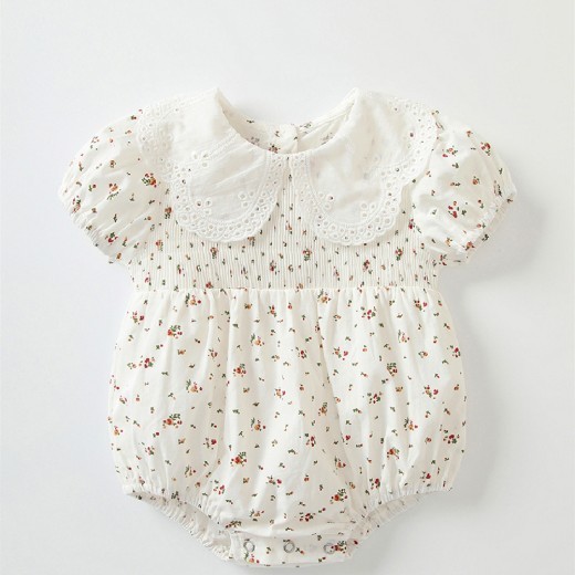 Girls' Floral Newborn Western Style Jumpsuit