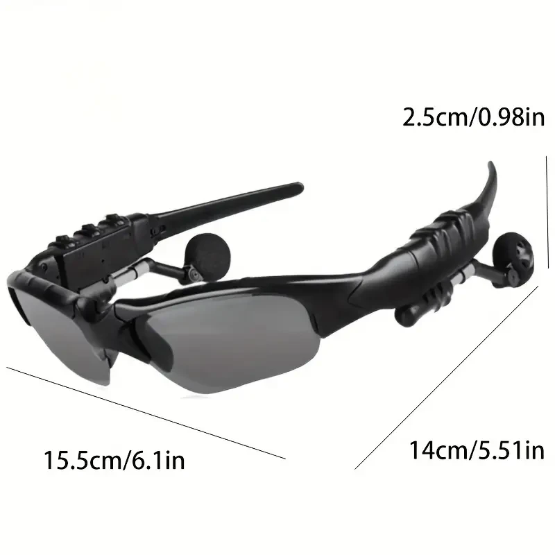 Smart Driving Glasses with Wireless Headphones - Stereo Sound for Music, Calls & Navigation