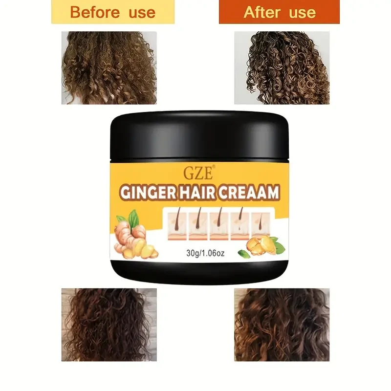 GZE GINGER HAIR CREAM Ginger Hair Strengthens Cream Moisturizing Scalp Massage Hair Care Serum Conditioner