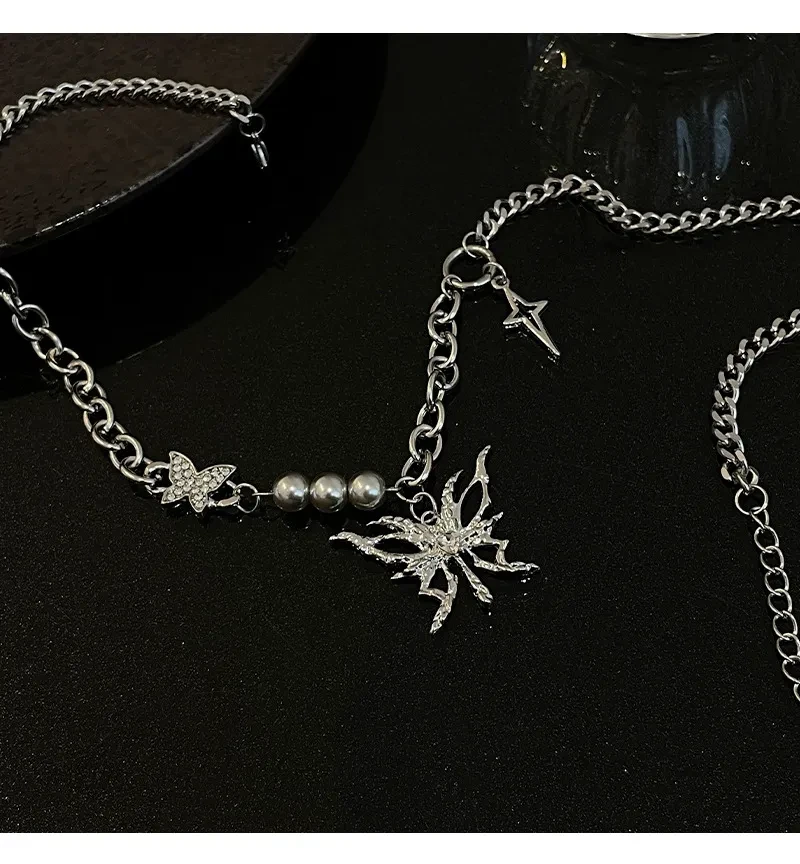 Hollow Butterfly Stitching Cross Necklace